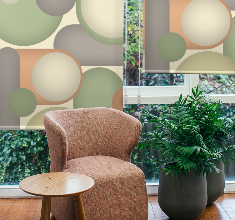 Geometrik daire düzenlemesi modern stor perde - TenStickers