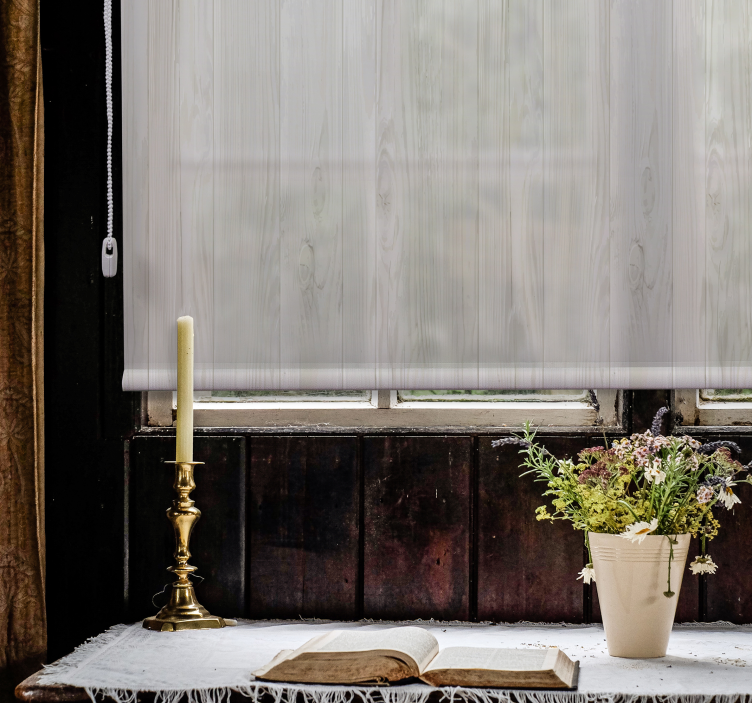 Gri ahşap rustik stor perde - TenStickers