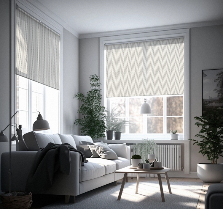 Gri çizgiler rustik stor perde - TenStickers