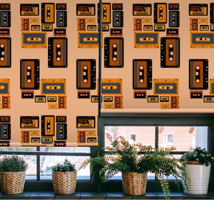 80'lerin kaset desenli eski stor perde - TenStickers