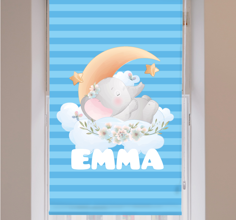 Adı kreş Stor perde ile sevimli hayvanlar fil - TenStickers