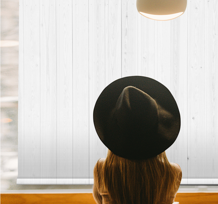 Gri ahşap tahtalar modern stor perde - TenStickers