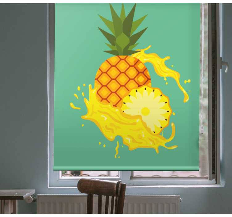Ananas sıçraması meyve ve sebzeler stor perde - TenStickers