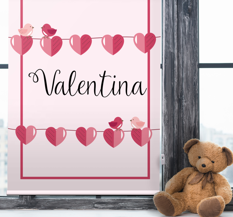 Aşk kalpleri ve isimleri genç odasi stor perde - TenStickers