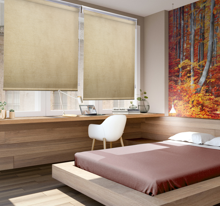 Bej tonları rustik stor perde - TenStickers