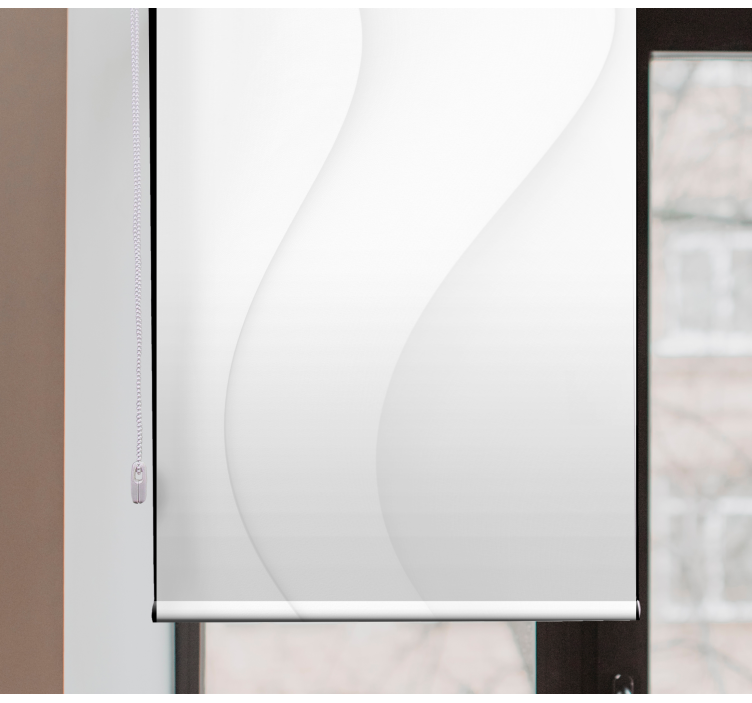 Beyaz modern şekiller ana yatak odası Stor perde - TenStickers