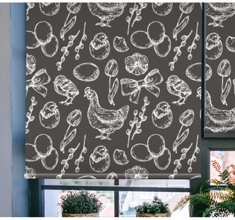 Büyüleyici tavuk desenleri hayvanlar stor perde - TenStickers