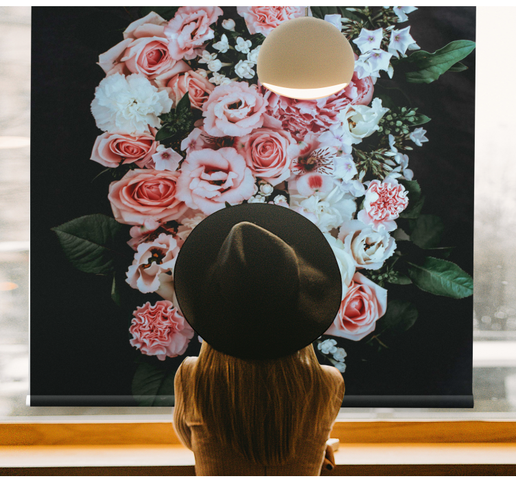 çiçek açan çiçek aranjmanı çiçek desenli stor perde - TenStickers