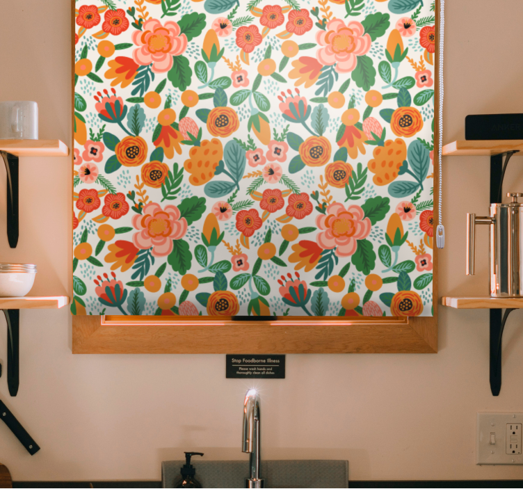 çiçek aranjmanı tasarımı çiçekler ve bitkiler stor perde - TenStickers