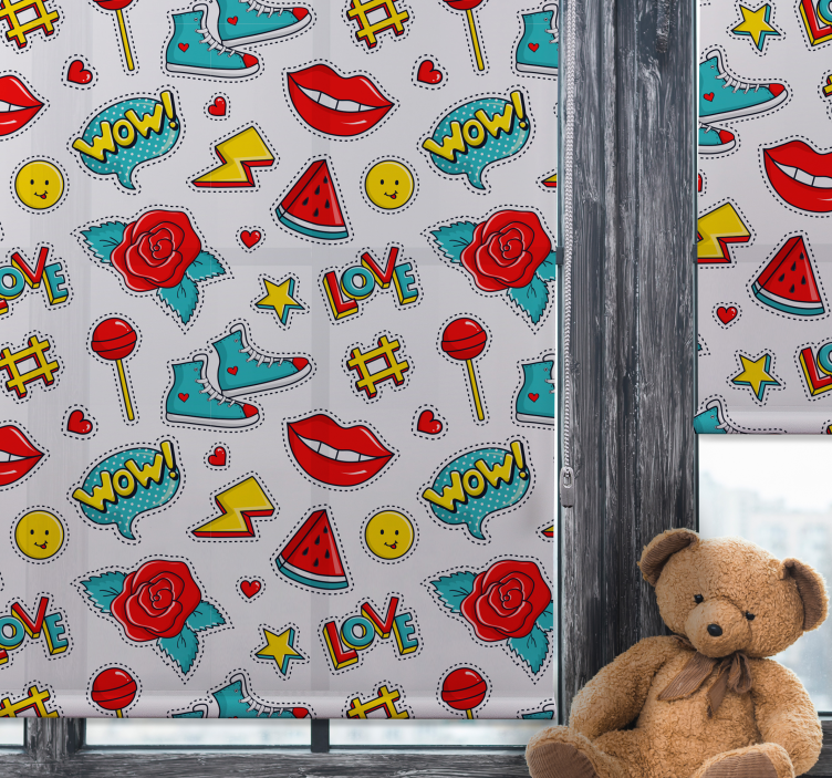 çizgi film eğlenceli çocukları Stor perde çiziyor - TenStickers