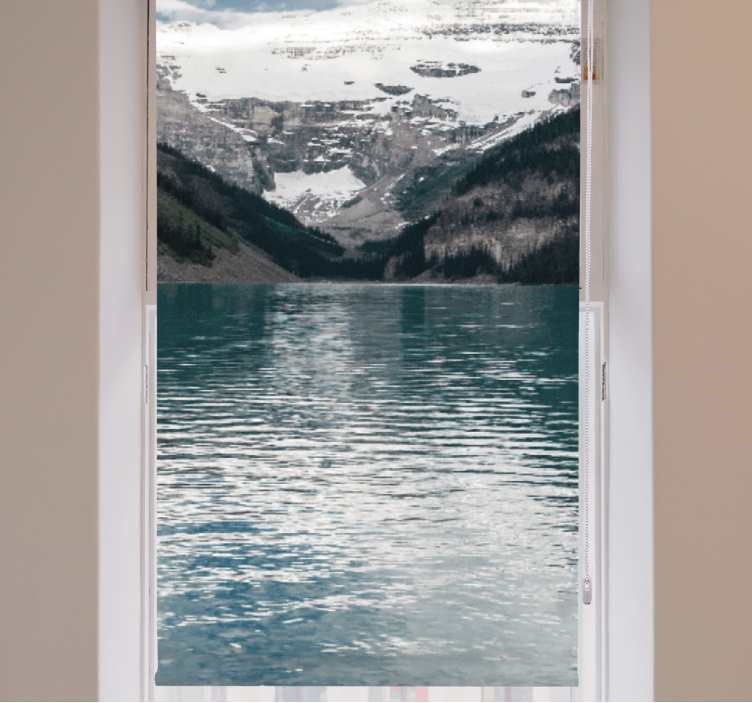 Dağ gölü yansımaları orijinal stor perde - TenStickers