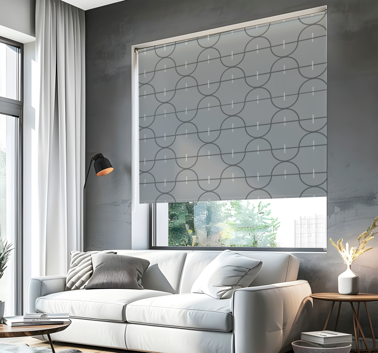 Düzensiz çizgili desen zarif stor perde - TenStickers