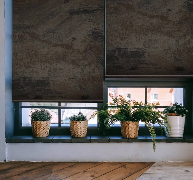 Endüstriyel gri paslı demir dokulu Stor perde - TenStickers