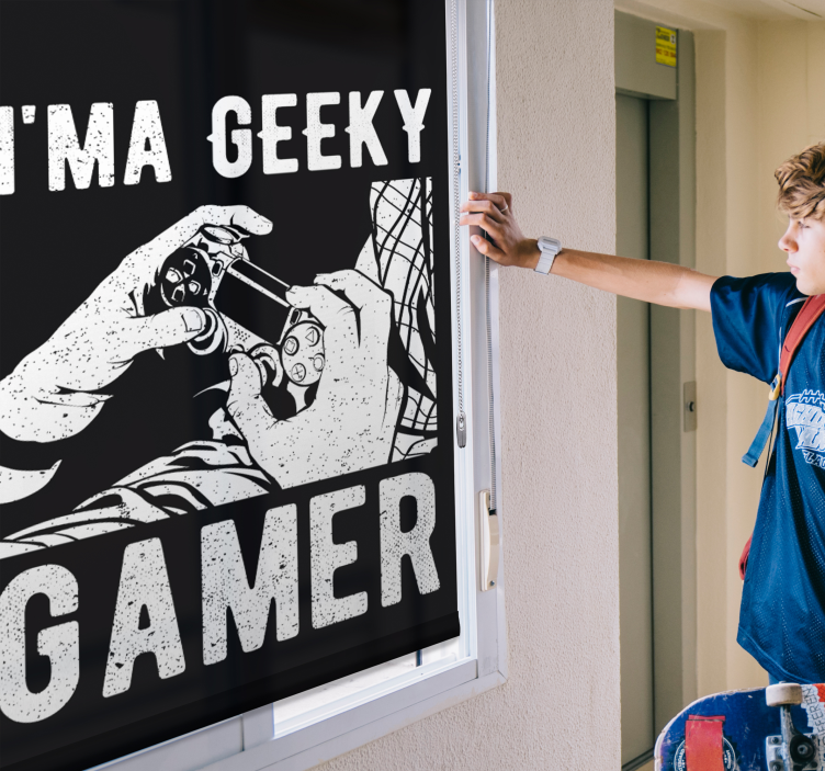 Geeky gamer siyah stor perde - TenStickers