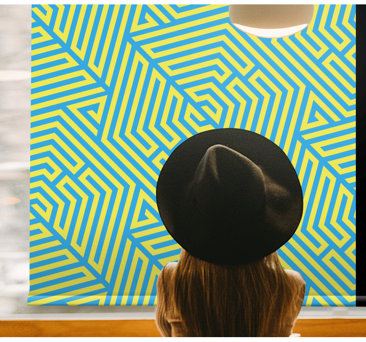 Geometrik doğrusal düzenleme doku ve desen stor perde - TenStickers