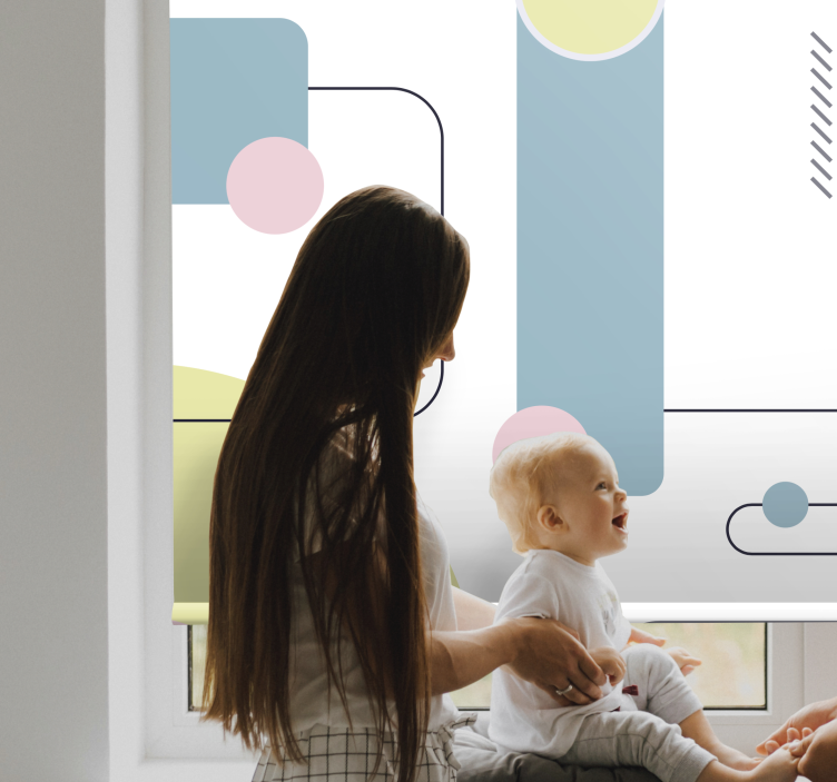 Geometrik şekiller oyun modern stor perde - TenStickers