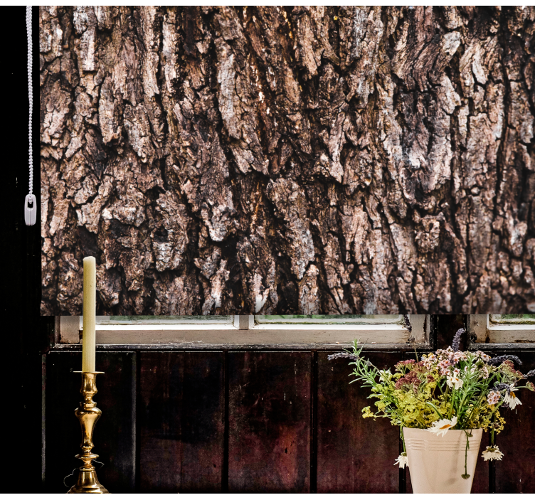 Gerçekçi ağaç kabuğu ana yatak odası Stor perde - TenStickers