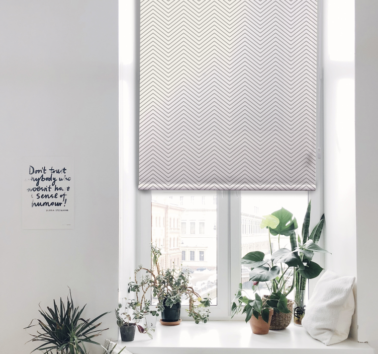 Gri çizgiler rustik stor perde - TenStickers