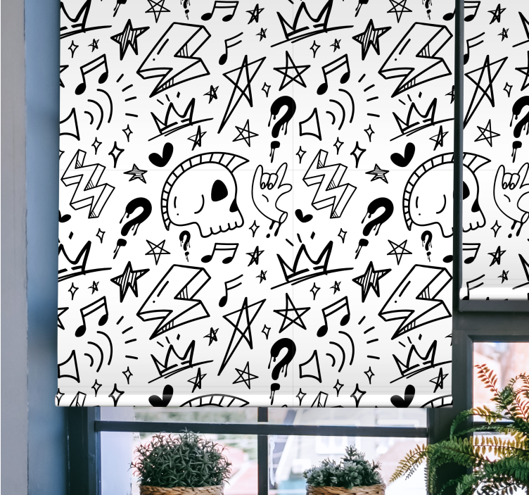 Havalı işaretler desen genç Stor perde - TenStickers