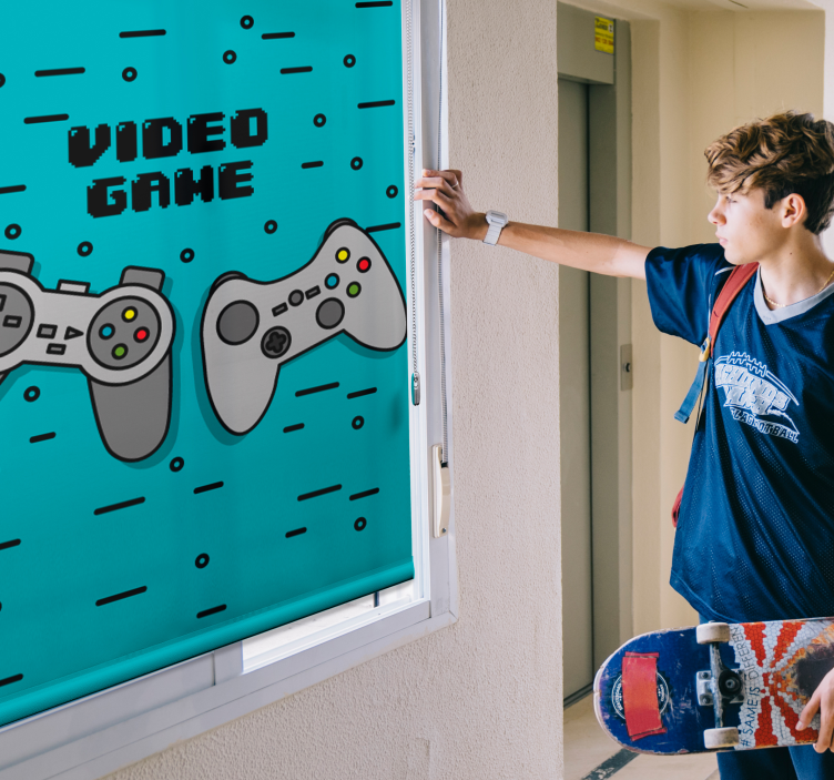 Iki retro denetleyici geek stor perde - TenStickers