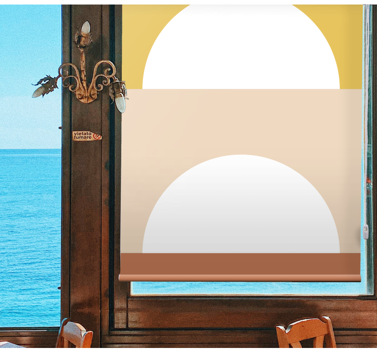 Iki yarım daire geometrik Stor perde boyama - TenStickers