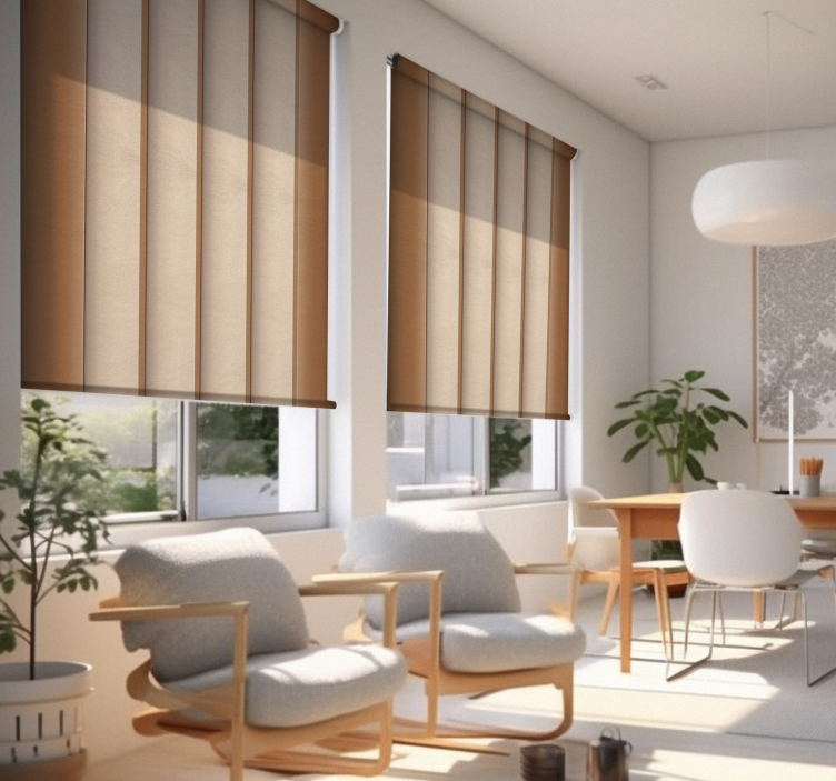 Japon paneli dokusu bej stor perde - TenStickers