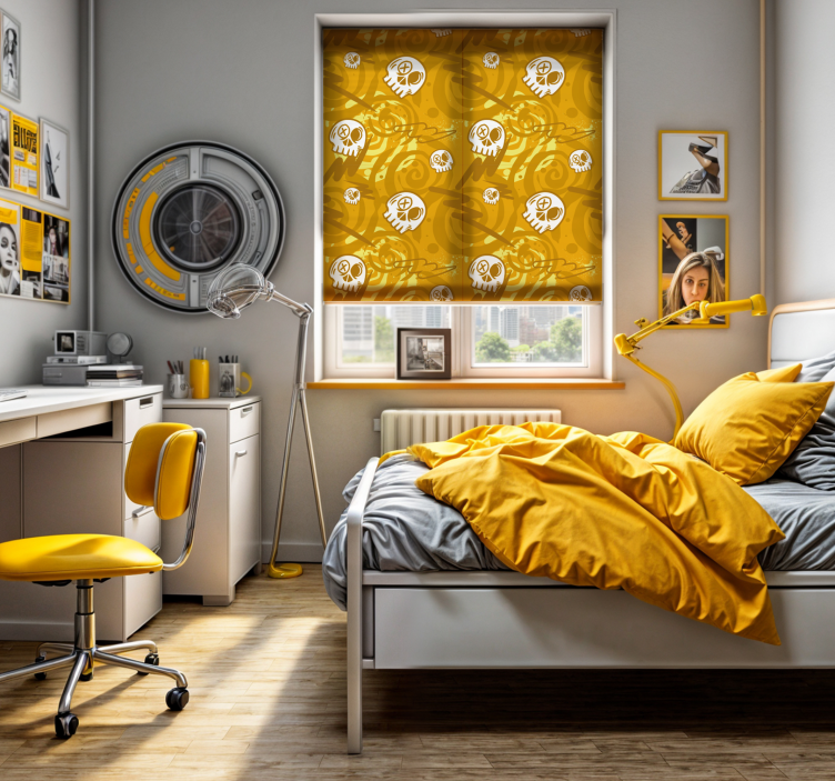 Kafatasları ile grafiti genç odasi stor perde - TenStickers