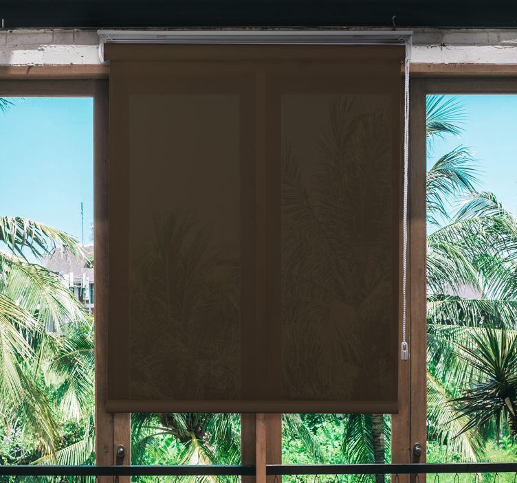 Kahverengi modern pencere Stor perde - TenStickers