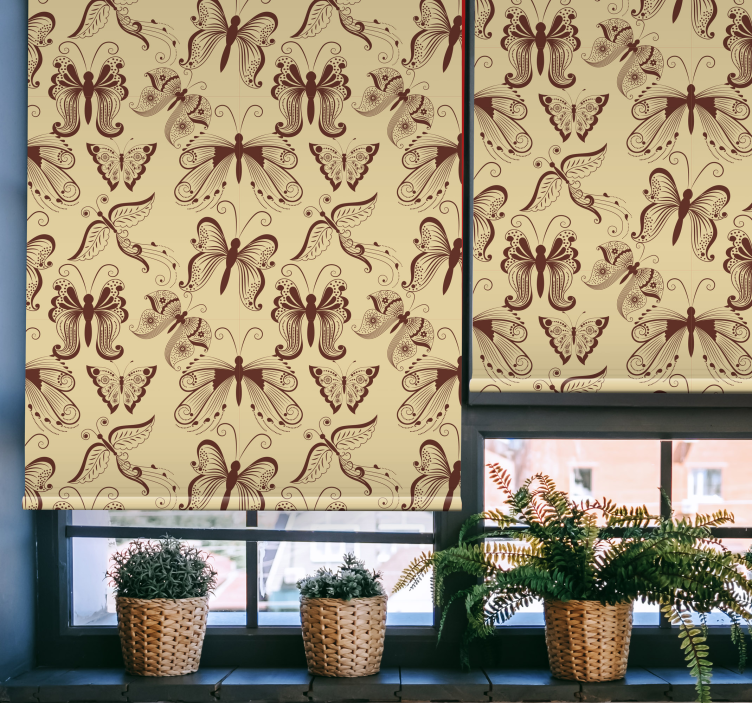 Karmaşık kelebek deseni kelebek stor perde - TenStickers