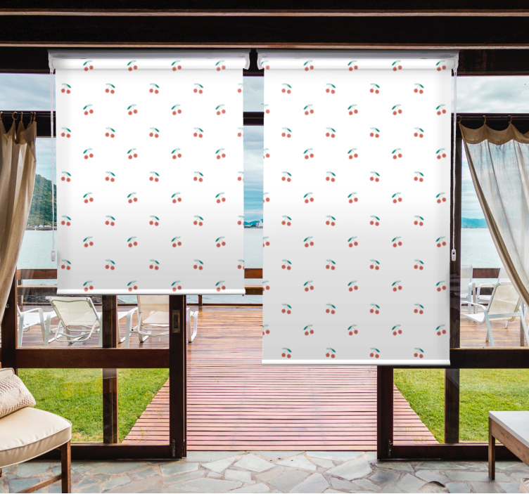 Kiraz desen tasarımı meyve ve sebzeler stor perde - TenStickers