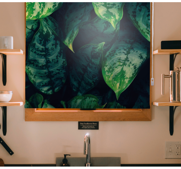 Maranta yapraklar çiçek Stor perde - TenStickers