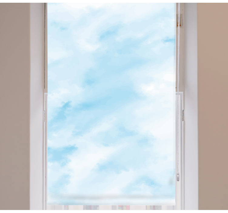 Mavi bulanık gökyüzü bulutlar stor perde - TenStickers