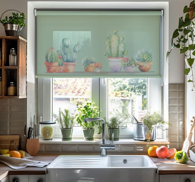 Minimalist tarz kaktüs stor perde - TenStickers