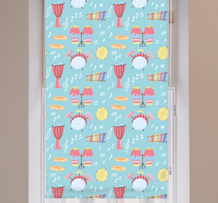 Müzik aleti desenleri orijinal stor perde - TenStickers