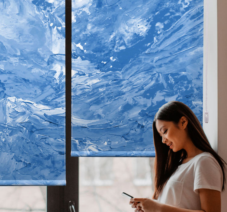 Okyanus dalgası motifi doku ve desen stor perde - TenStickers