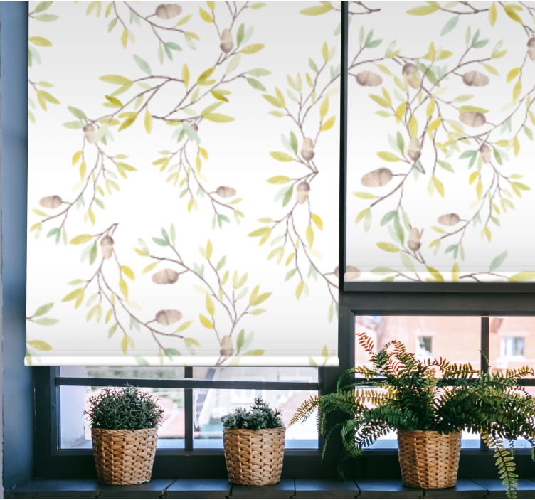 Orijinal sulu boya yeşil banyo Stor perde bırakır - TenStickers