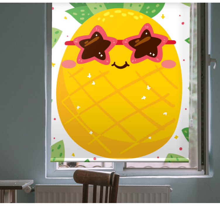 Pembe meyve ve sebze Stor perde ile ananas - TenStickers