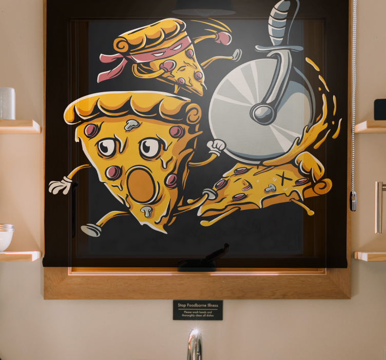 Pizza eğlenceli yemek odası Stor perde - TenStickers