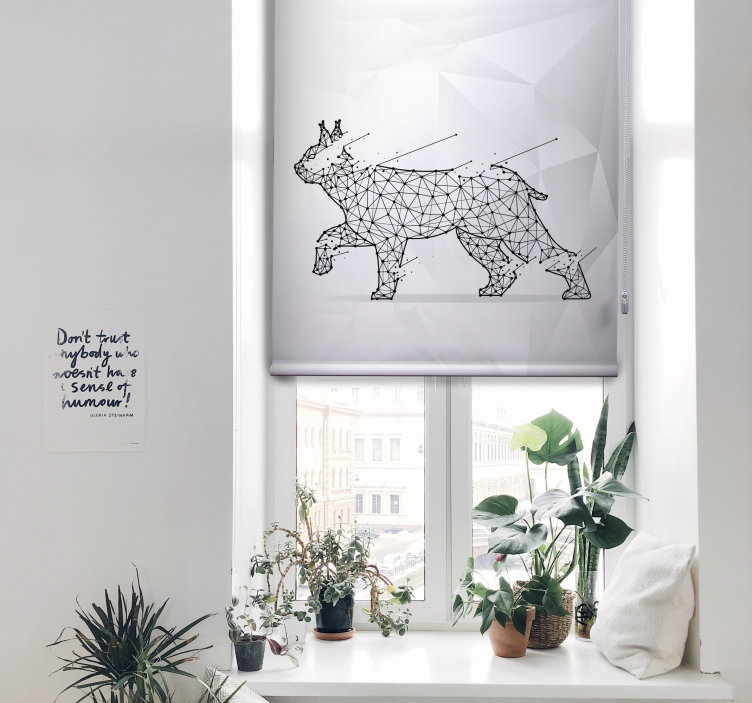 Poligonal kedi çeşitli hayvan Stor perde - TenStickers