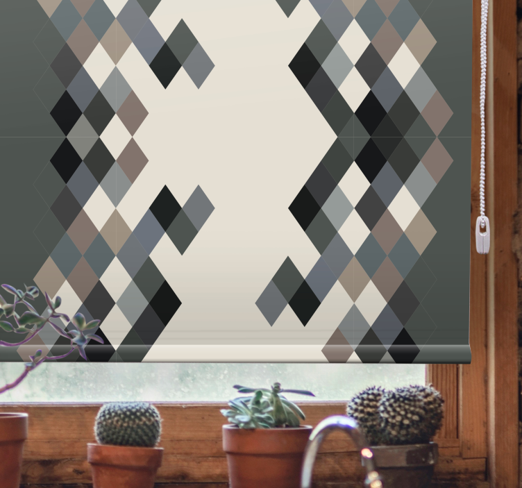 Renk tonları renk blokları oturma odası Stor perde - TenStickers