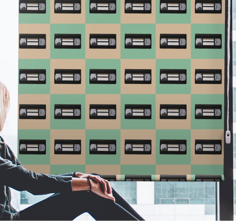 Retro bant deseni vintage stor perde - TenStickers