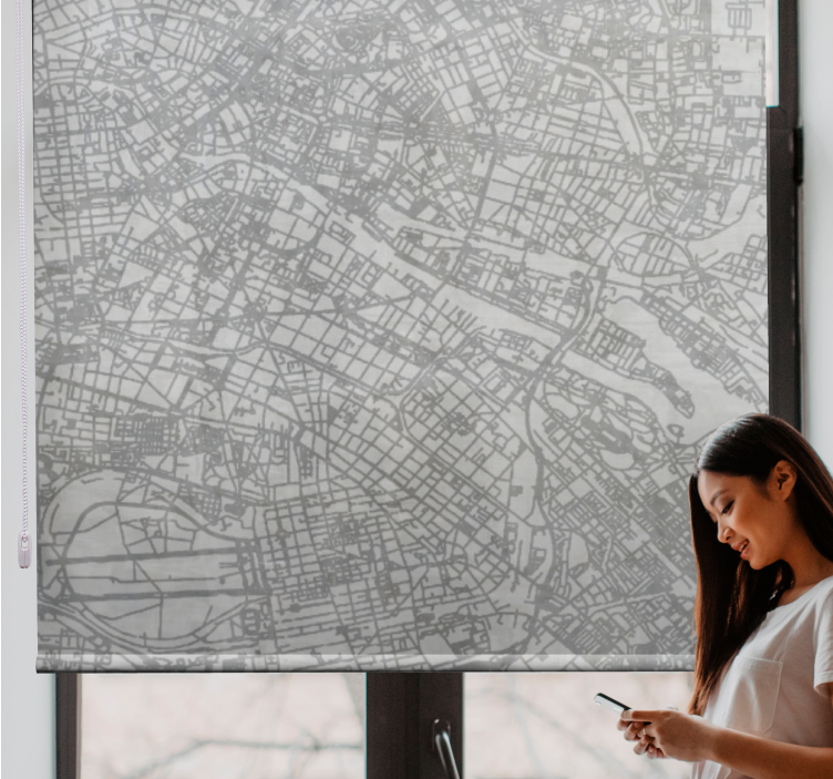 Orijinal stor perde şehir haritası tasarımı - TenStickers