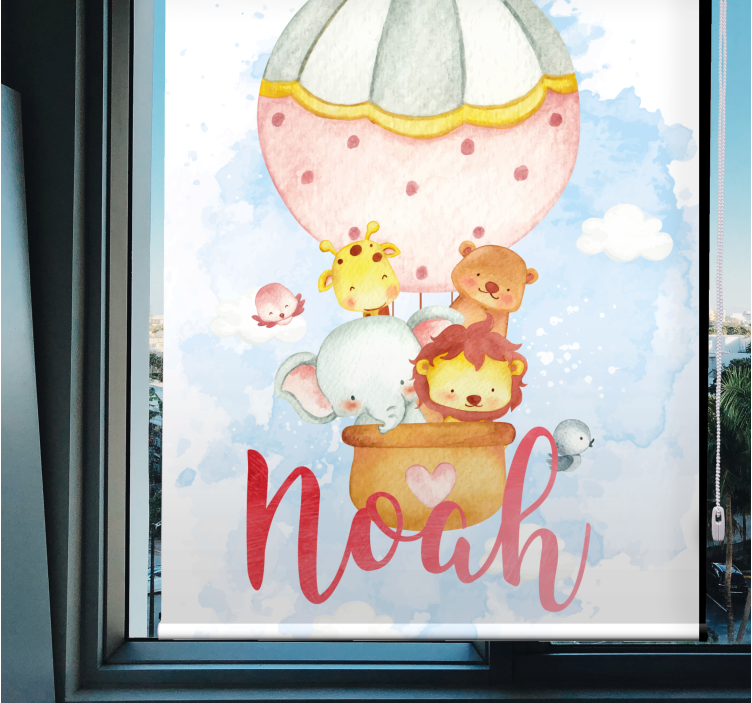 Sıcak hava balonu macerası özelleştirilebilir stor perde - TenStickers