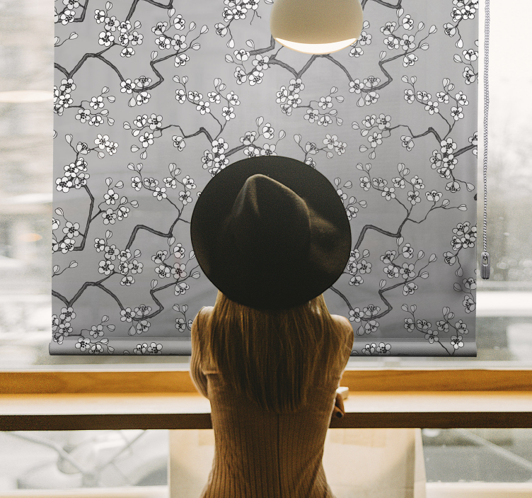 Siyah dallar ağaç Stor perde - TenStickers