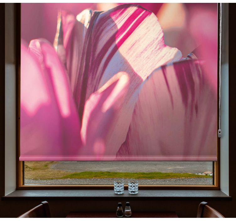 Soyut çiçek özü tek renkli stor perde - TenStickers