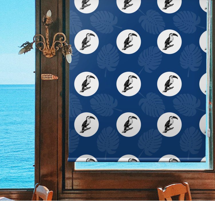 Tropikal tukan deseni hayvanlar stor perde - TenStickers