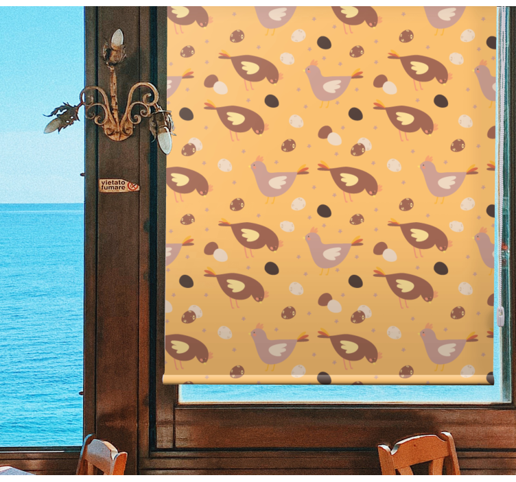 Turuncu civciv desen çeşitli hayvan Stor perde - TenStickers