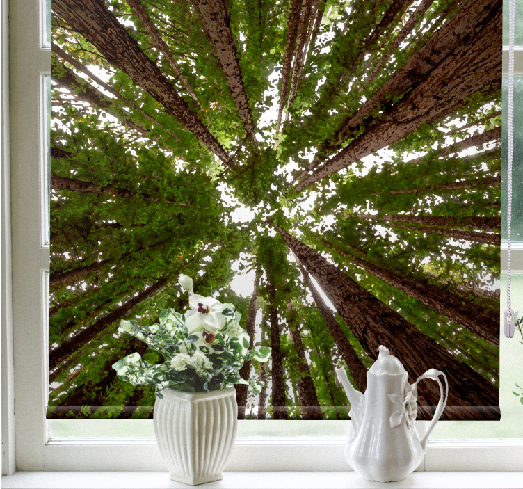 Uzun gölgelik tasarımı ağaçlar stor perde - TenStickers