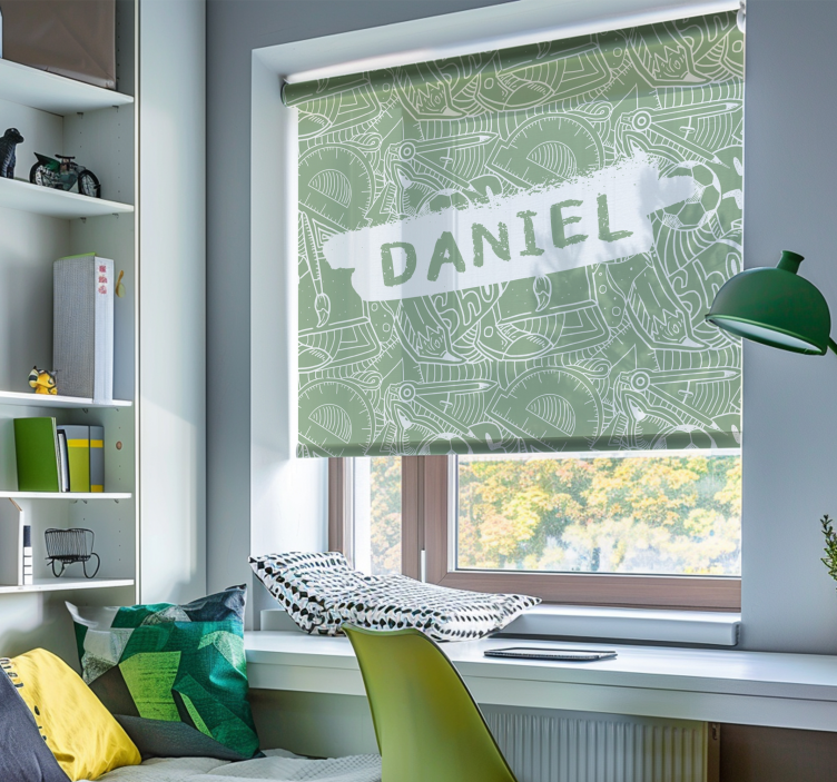 Yeşil okul tebeşiri genç odasi stor perde - TenStickers