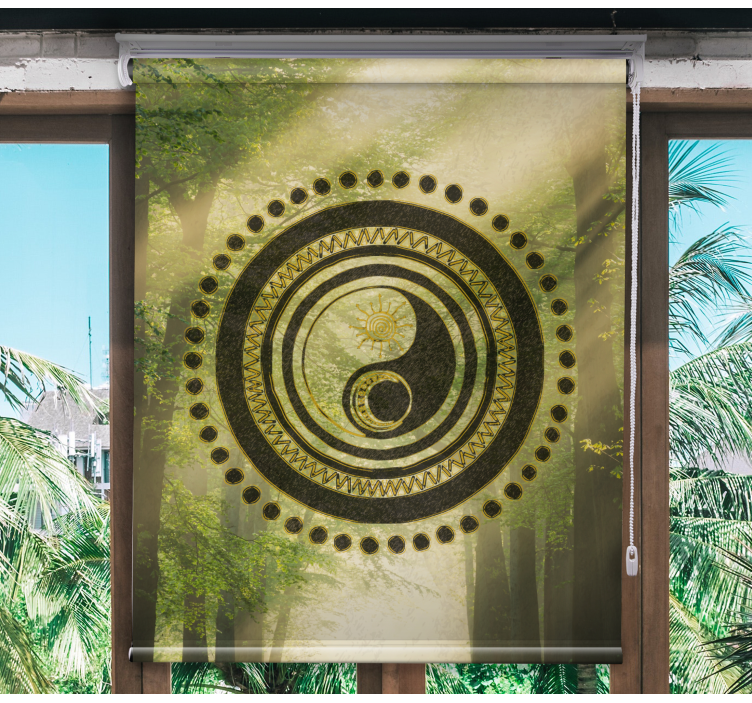 Yin yang çemberi zen stor perde - TenStickers